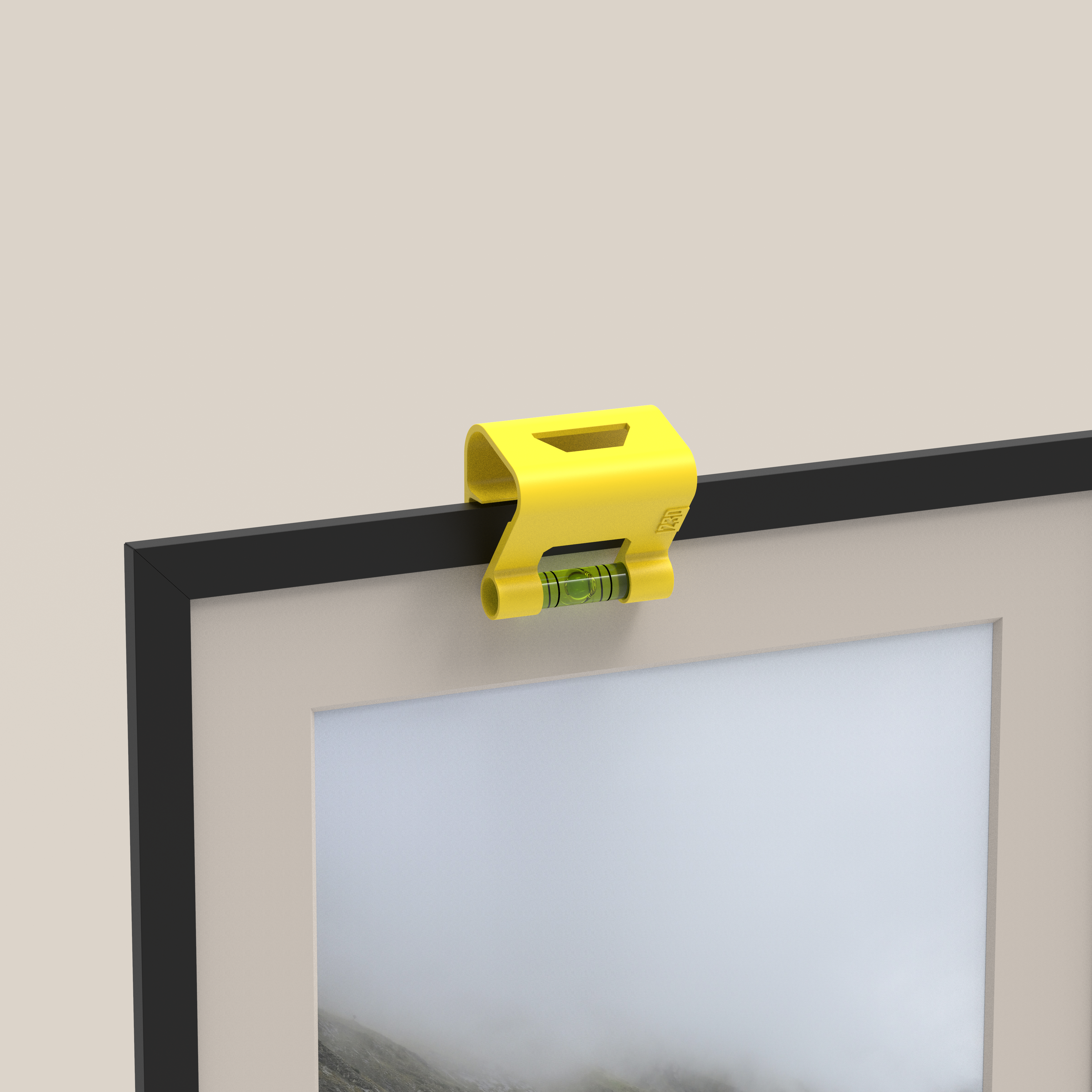 picture frame level clip yellow on black frame